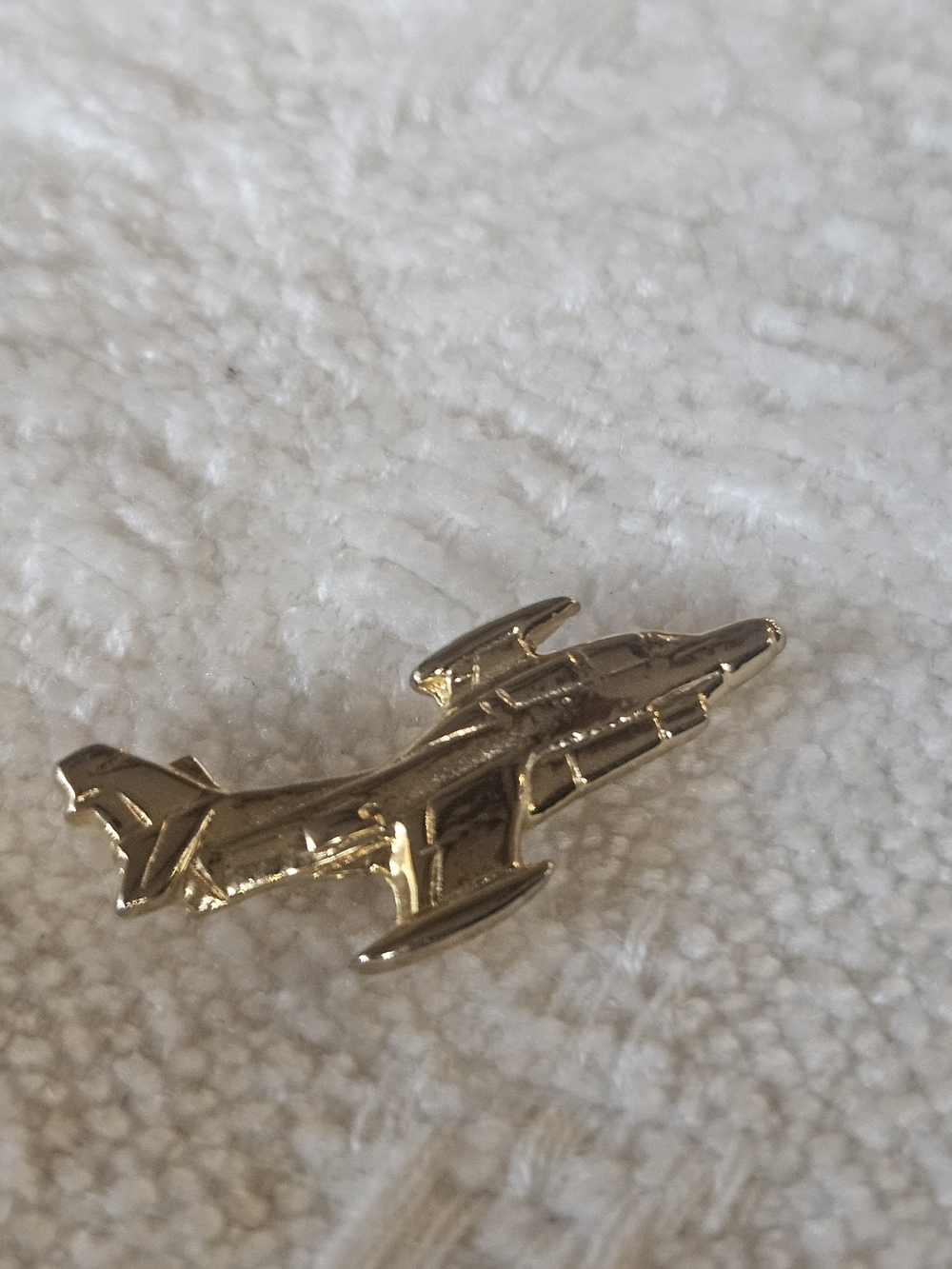 Gold Plane Pin Brooch - Airplane Accent